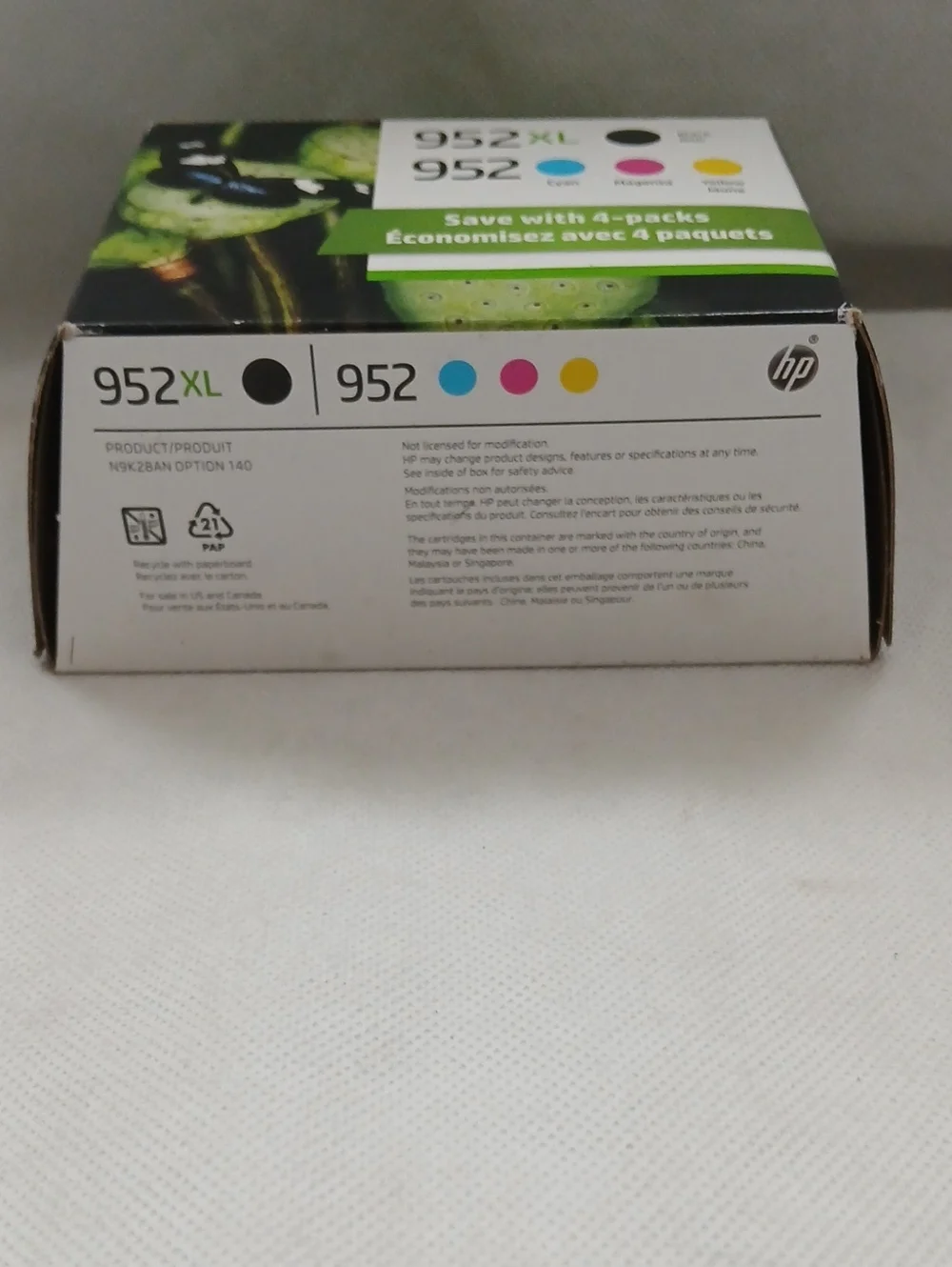 HP 952XL NIB 4 Pack High Yield Ink Cartidges Black 952 Cyan Magenta Yellow